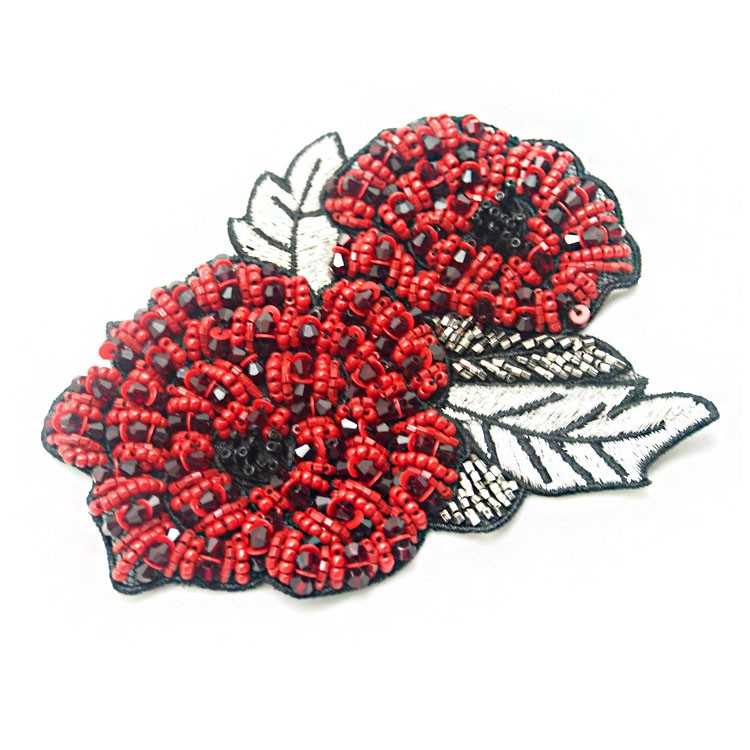 廠家批發定做卡通釘珠繡布貼可定制珠繡徽章服裝包包繡花章